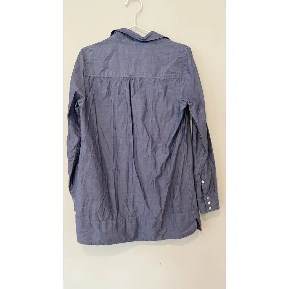 J.Crew Denim Shirt Women’s Size Small Blue Chambray Long Sleeve Casual 1785